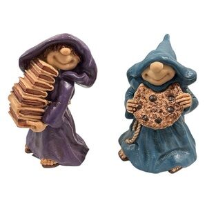 Friar Folk Monk Figurine Books Chocolate Chip Cookie LOT of 2 NIB Vintage